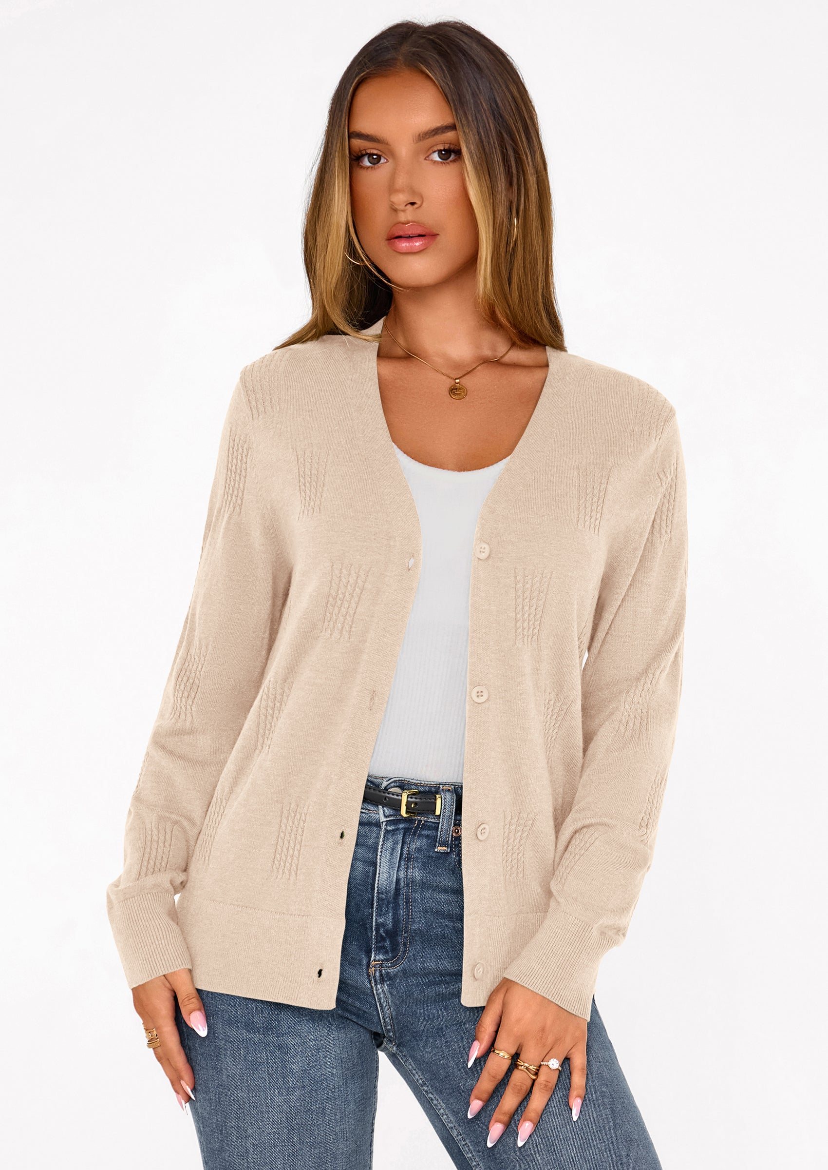 PRETTYGARDEN Women's Soft Winter Cardigan Sweaters Lightweight Knit Button Up Shrug Fall Sweater Tops PRETTYGARDEN