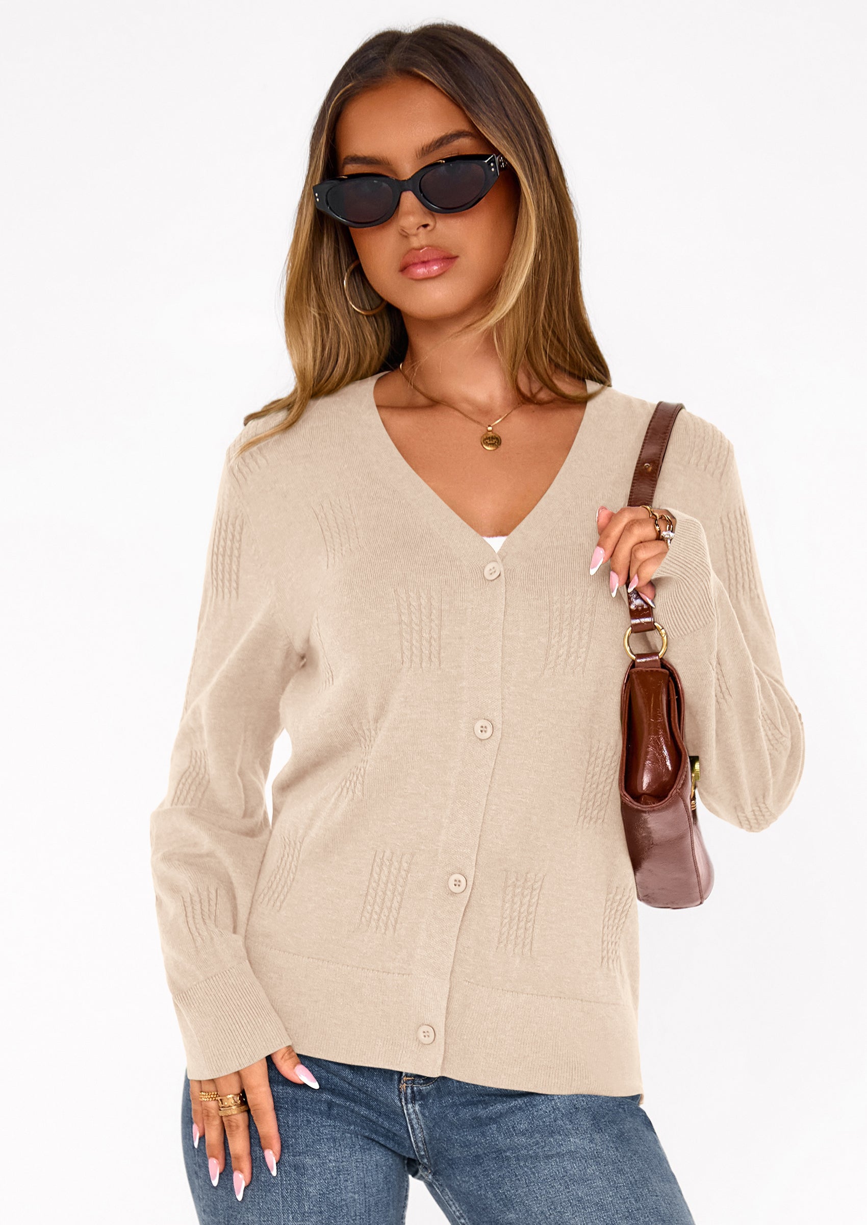 PRETTYGARDEN Women's Soft Winter Cardigan Sweaters Lightweight Knit Button Up Shrug Fall Sweater Tops PRETTYGARDEN