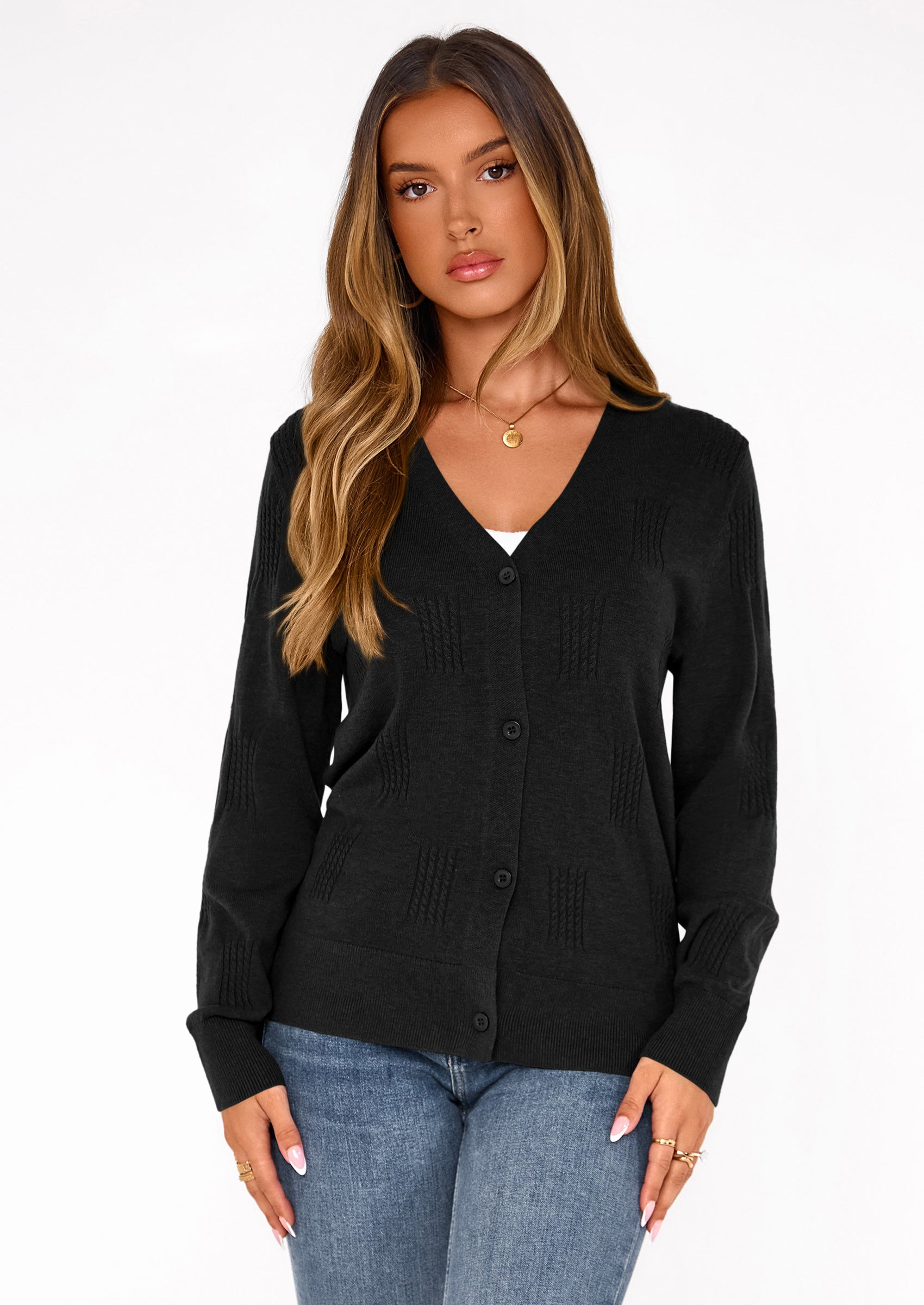 PRETTYGARDEN Women's Soft Winter Cardigan Sweaters Lightweight Knit Button Up Shrug Fall Sweater Tops PRETTYGARDEN