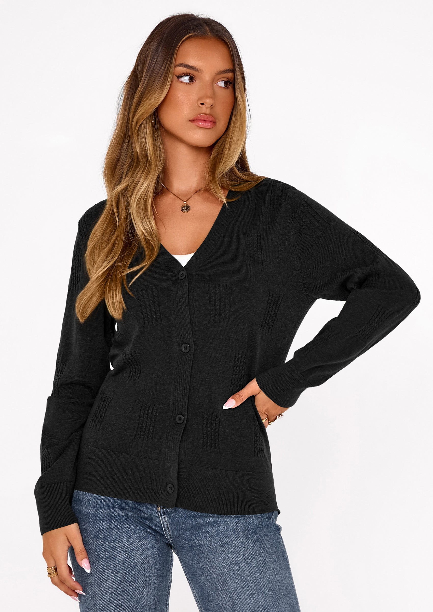 PRETTYGARDEN Women's Soft Winter Cardigan Sweaters Lightweight Knit Button Up Shrug Fall Sweater Tops PRETTYGARDEN