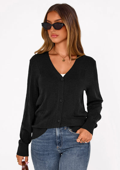 PRETTYGARDEN Women's Soft Winter Cardigan Sweaters Lightweight Knit Button Up Shrug Fall Sweater Tops PRETTYGARDEN