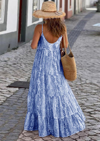 PRETTYGARDEN Women Summer Dresses Spaghetti Strap Scoop Neck Floral Maxi Dress Flowy Boho Long Sundress with Pockets