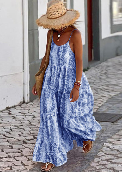 PRETTYGARDEN Women Summer Dresses Spaghetti Strap Scoop Neck Floral Maxi Dress Flowy Boho Long Sundress with Pockets