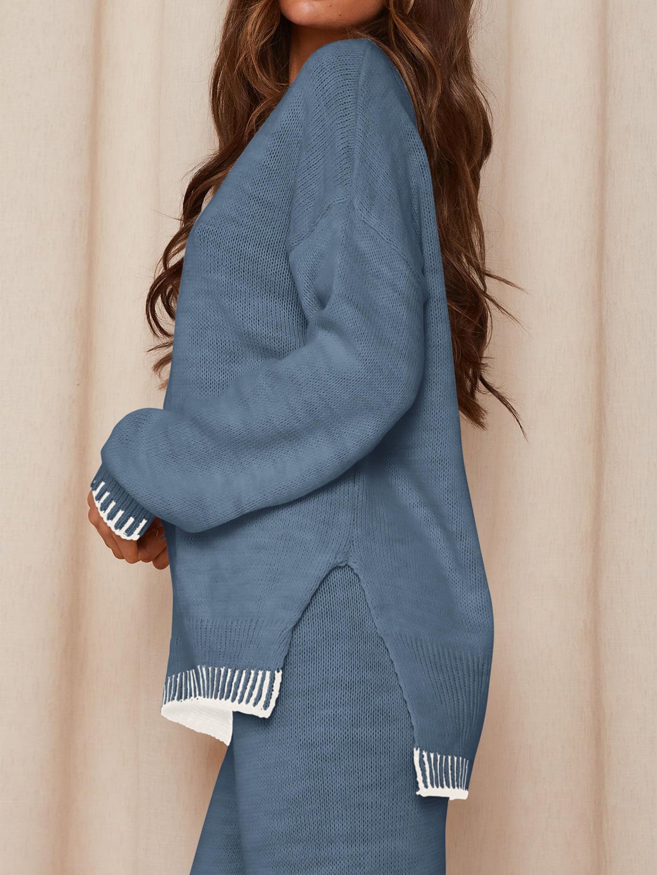 PRETTYGARDEN Women's 2 Piece Knit Sweater Outfit Casual Long Sleeve Pullover Wide Leg Pants Tracksuit Loungewear Set PRETTYGARDEN