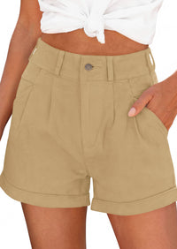 PRETTYGARDEN Womens Shorts Dressy Casual High Waisted Pleated Beach Vacation Tailored Summer Shorts with Pockets