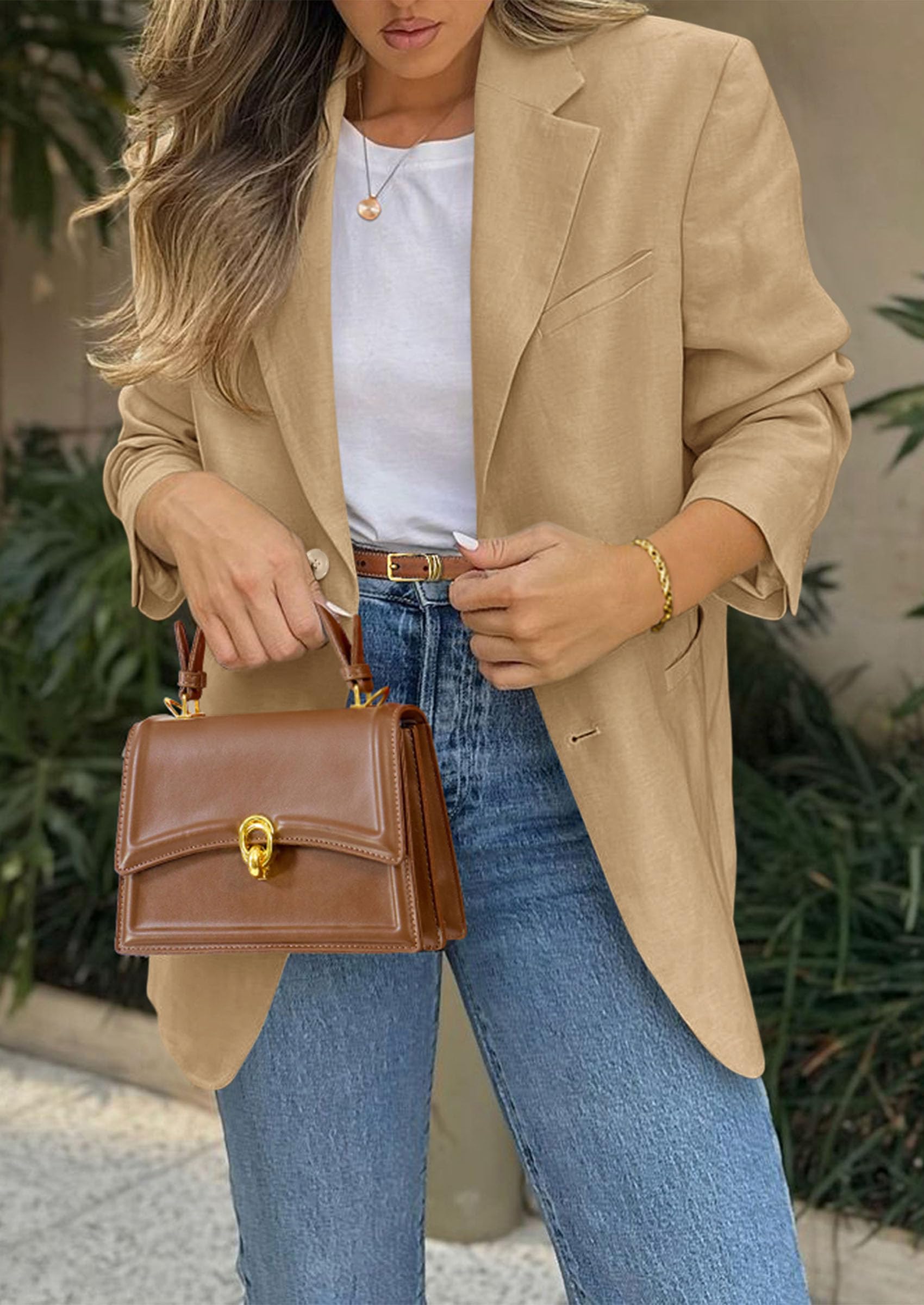 PRETTYGARDEN Blazers for Women Business Casual Long Sleeve Lapel Open Front Suit Jacket Work Blazer with Pockets