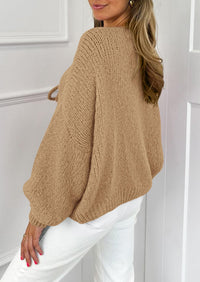 PRETTYGARDEN Women's Tie Front Bow Cardigan Sweaters Chunky Knit Long Puff Sleeve Trendy Fall Winter Jacket Coats