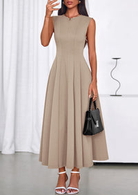 PRETTYGARDEN Sleeveless Crewneck Summer Maxi Dresses for Women Elegant Classy Semi Formal A Line Modest Party Dress PRETTYGARDEN