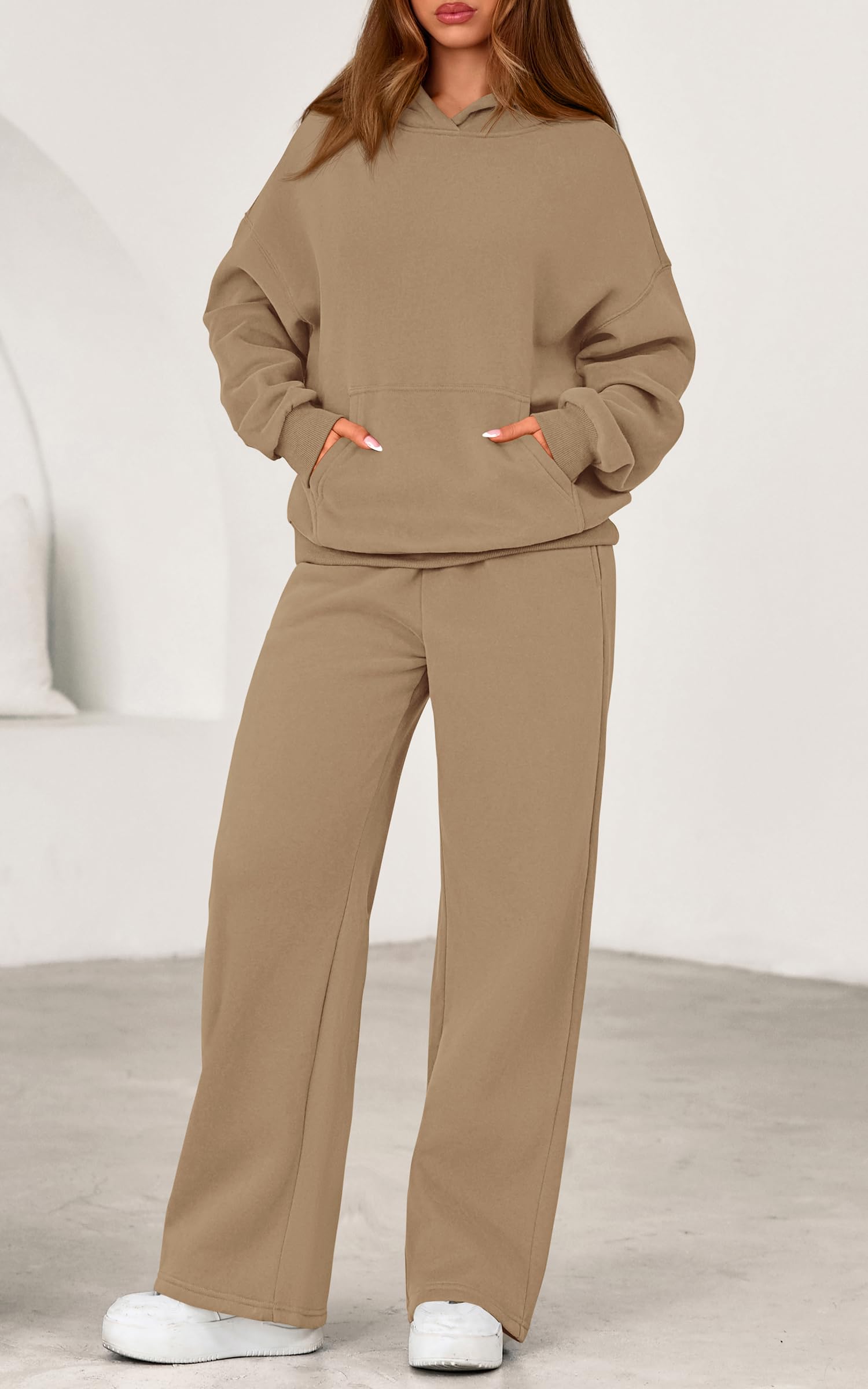 PRETTYGARDEN Women's 2 Piece Outfits Fall Sweatsuits Oversized Hoodies Wide Leg Sweatpants Tracksuits Lounge Matching Sets PRETTYGARDEN