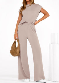 PRETTYGARDEN Womens 2 Piece Outfits Casual Cap Sleeve Lounge Set Summer Tracksuits Matching Sets Beach Fashion Travel Clothes PRETTYGARDEN