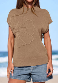 PRETTYGARDEN Women's Spring Sweater Vest Trendy Flower Knit Short Sleeve Cute Pullover Tank Tops Summer Fashion Clothing PRETTYGARDEN