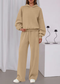 PRETTYGARDEN Womens Sweatsuits 2 Piece Set Casual Winter Long Sleeve Hoodie Loose Wide Leg Sweatpants Fall Tracksuit