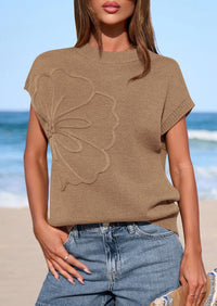 PRETTYGARDEN Women's Spring Sweater Vest Trendy Flower Knit Short Sleeve Cute Pullover Tank Tops Summer Fashion Clothing PRETTYGARDEN