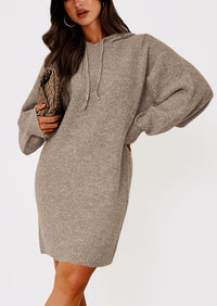 Womens Knit Pullover Sweaters 2024 Fall Fashion Clothes Long Sleeve Winter Hoodie Sweater Dress