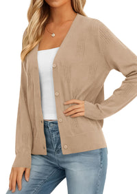 PRETTYGARDEN Women's Soft Winter Cardigan Sweaters Lightweight Knit Button Up Shrug Fall Sweater Tops PRETTYGARDEN