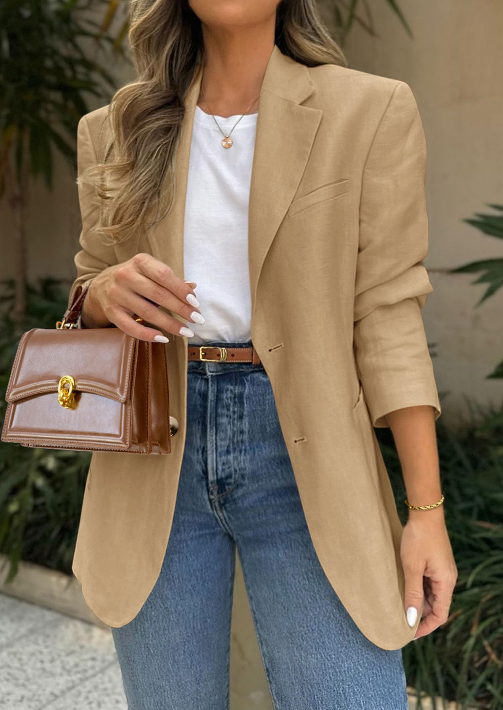 PRETTYGARDEN Blazers for Women Business Casual Long Sleeve Lapel Open Front Suit Jacket Work Blazer with Pockets