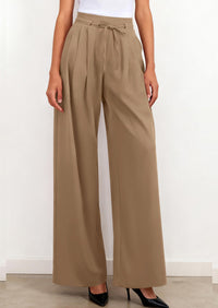 PRETTYGARDEN Women Wide Leg Pants Business Casual Elastic Waist Work Trousers Dressy Pants with Pockets PRETTYGARDEN