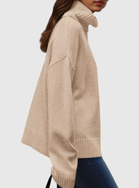 PRETTYGARDEN Womens Turtleneck Long Sleeve Sweater Fall Trendy Loose Fit Casual Tops Chunky Knit Pullover Sweaters