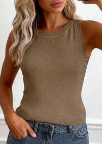 PRETTYGARDEN Tank Top for Women Summer Sleeveless Sweater Tops Spring Business Casual Work Shirts Ribbed Knit Blouses PRETTYGARDEN