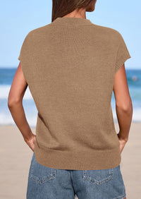 PRETTYGARDEN Women's Spring Sweater Vest Trendy Flower Knit Short Sleeve Cute Pullover Tank Tops Summer Fashion Clothing PRETTYGARDEN