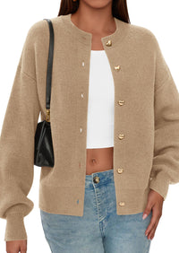 PRETTYGARDEN Cardigan Sweaters for Women Trendy Long Sleeve Open Front Button Down Jacket Fall Clothes Winter Coats