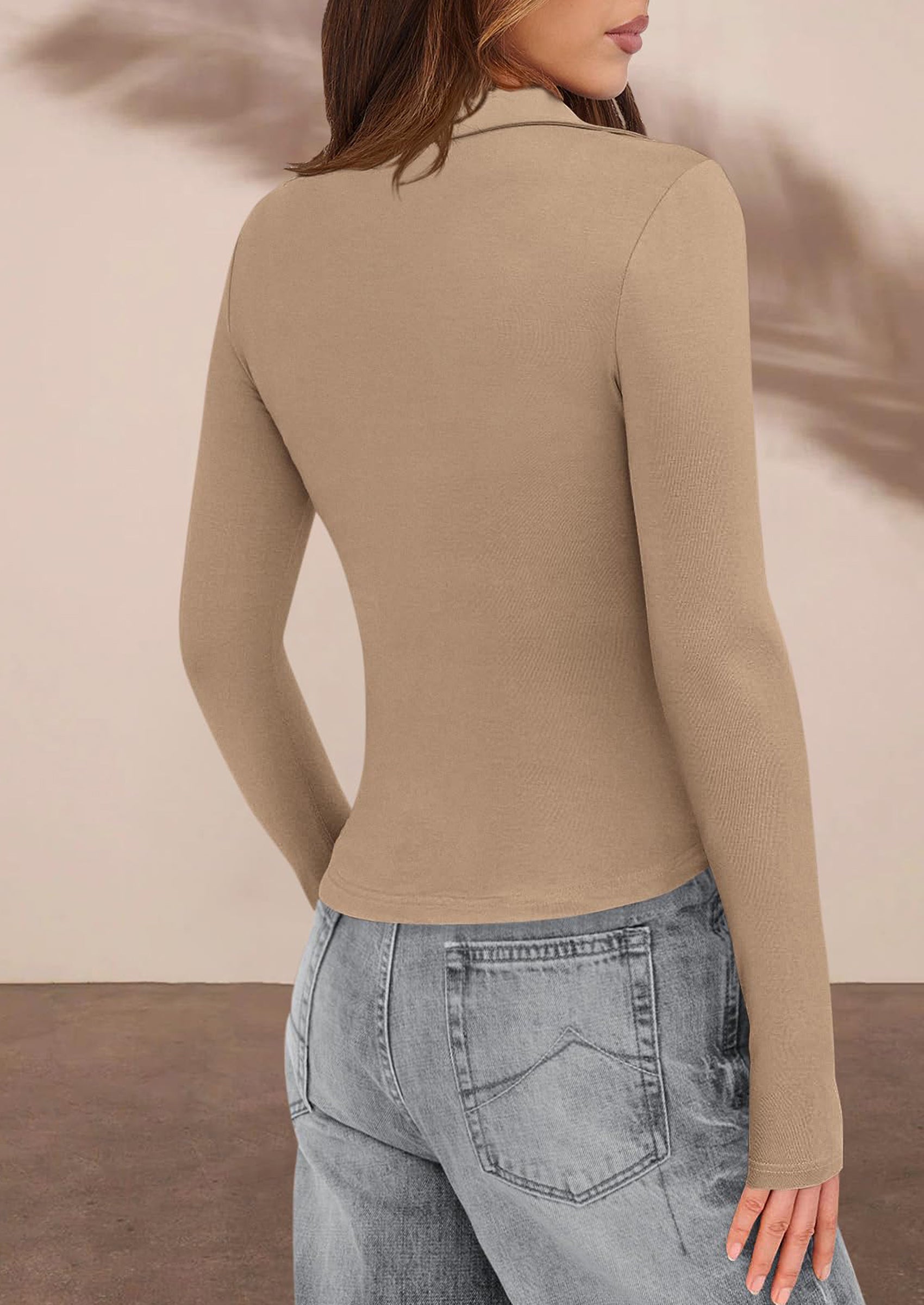 PRETTYGARDEN Womens Button Down Shirts V Neck Collared Ruched Slim Fit Long Sleeve Shirt Casual Fall Fashion Ladies Tops PRETTYGARDEN