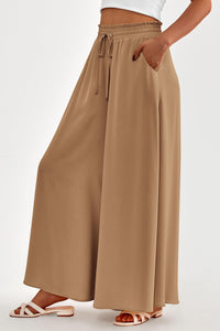 Wide Leg High Waisted Flowy Pockets Palazzo Pants