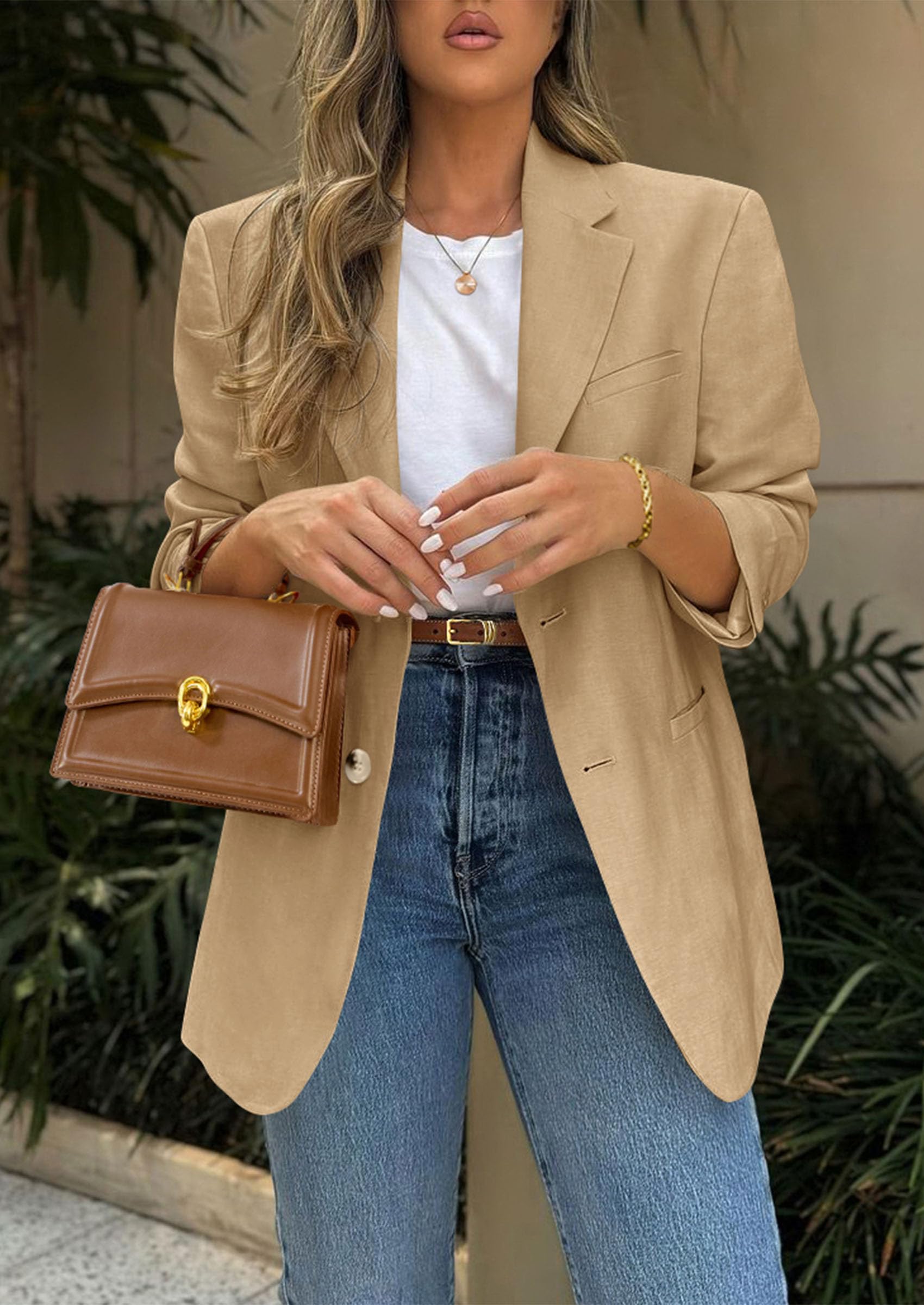 PRETTYGARDEN Blazers for Women Business Casual Long Sleeve Lapel Open Front Suit Jacket Work Blazer with Pockets