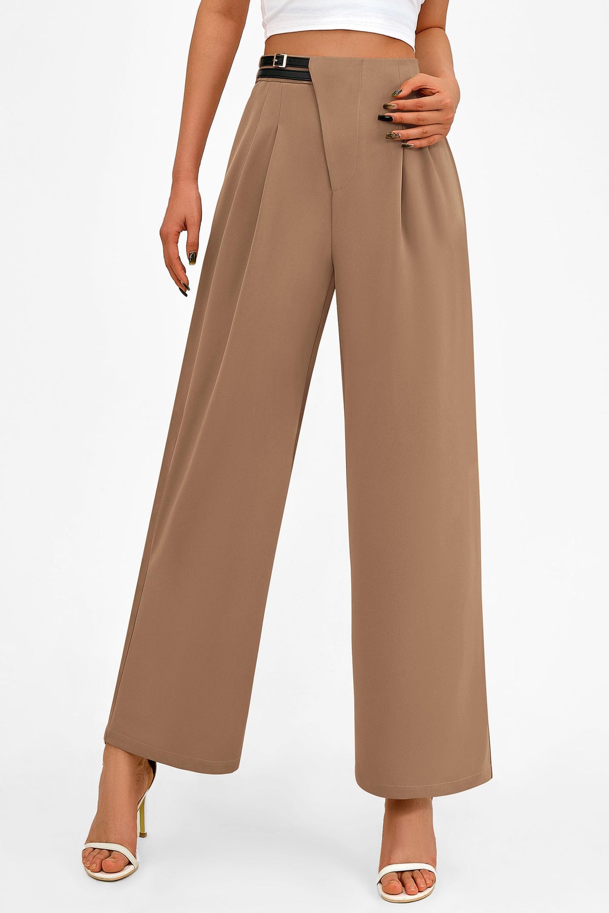 Women's Wide Leg Pants Dressy High Waisted Business Casual Work Office Suit Palazzo Pant Trousers