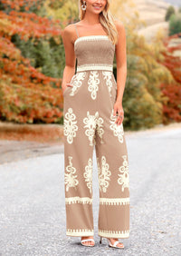 Spaghetti Strap Wide Leg Boho Jumpsuits