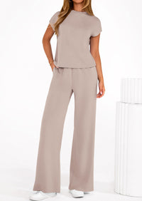 PRETTYGARDEN Womens 2 Piece Outfits Casual Cap Sleeve Lounge Set Summer Tracksuits Matching Sets Beach Fashion Travel Clothes PRETTYGARDEN