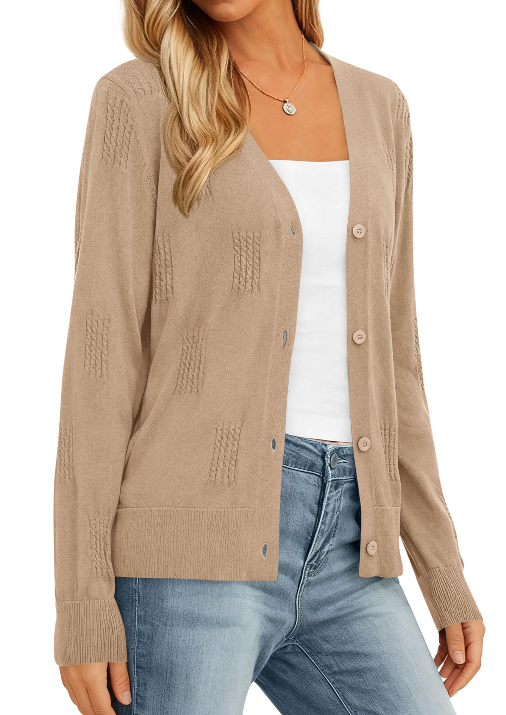 PRETTYGARDEN Women's Soft Winter Cardigan Sweaters Lightweight Knit Button Up Shrug Fall Sweater Tops PRETTYGARDEN