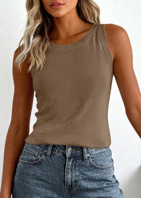 PRETTYGARDEN Tank Top for Women Summer Sleeveless Sweater Tops Spring Business Casual Work Shirts Ribbed Knit Blouses PRETTYGARDEN