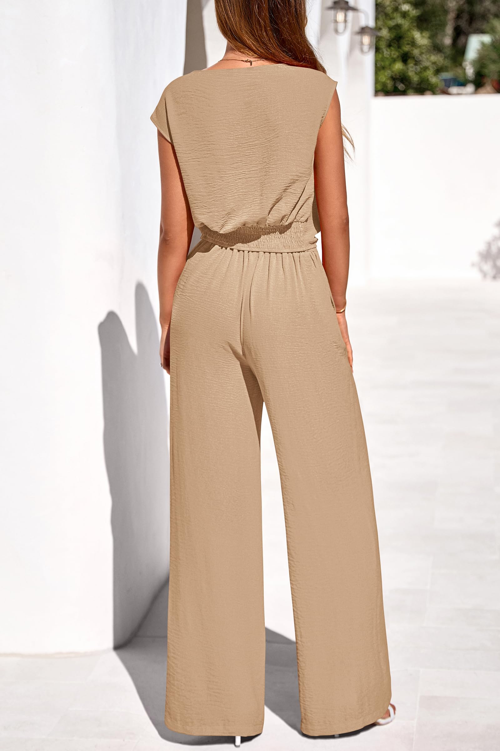 PRETTYGARDEN Women 2 Piece Lounge Sets Casual Summer Outfits Cap Sleeve Strappy Crop Tops Wide Leg Pant Tracksuit PRETTYGARDEN