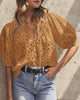 Hollow Out Lace Embroidered Blouse