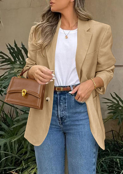 PRETTYGARDEN Blazers for Women Business Casual Long Sleeve Lapel Open Front Suit Jacket Work Blazer with Pockets