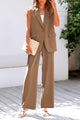 Sleeveless Suit Vest And Wide Leg Pants Business Casual Blazer Set