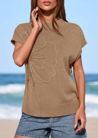 PRETTYGARDEN Women's Spring Sweater Vest Trendy Flower Knit Short Sleeve Cute Pullover Tank Tops Summer Fashion Clothing PRETTYGARDEN