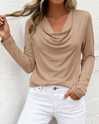 PRETTYGARDEN Womens Spring Tops Dressy Cowl Neck Long Sleeve Shirts Loose Business Casual Blouses Teacher Tunic Top PRETTYGARDEN