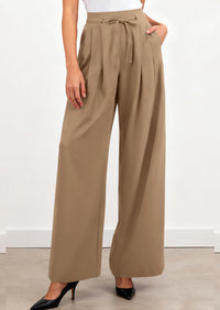 PRETTYGARDEN Women Wide Leg Pants Business Casual Elastic Waist Work Trousers Dressy Pants with Pockets PRETTYGARDEN