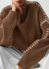 PRETTYGARDEN Women's Chunky Knit Sweaters Fall Long Sleeve Mock Neck Oversized Pullover Tops Winter Fashion Clothes