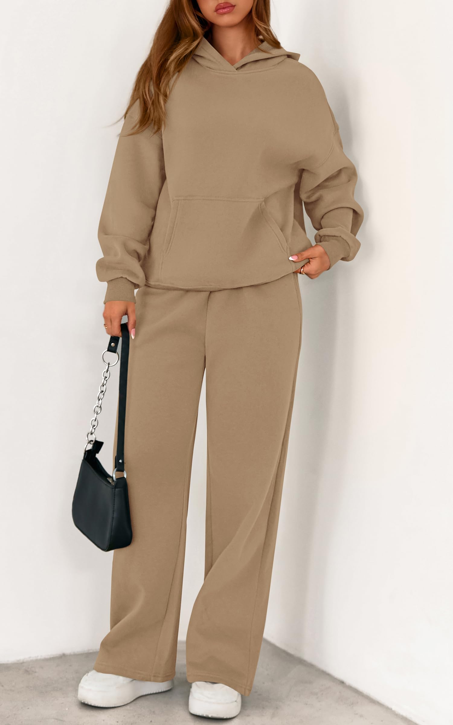 PRETTYGARDEN Women's 2 Piece Outfits Fall Sweatsuits Oversized Hoodies Wide Leg Sweatpants Tracksuits Lounge Matching Sets PRETTYGARDEN