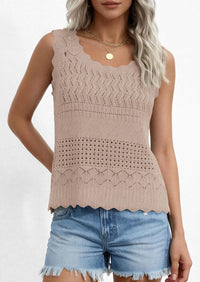 PRETTYGARDEN Womens Crochet Tank Tops Summer Spring Boho Sleeveless Cute Knit Sweater Vest Trendy Beach Vacation Clothes PRETTYGARDEN