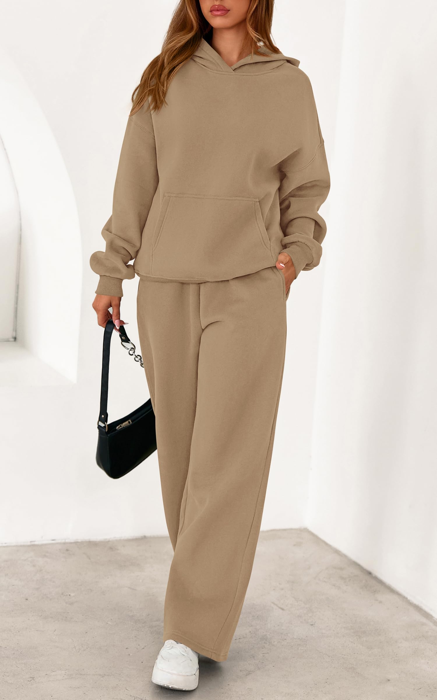 PRETTYGARDEN Women's 2 Piece Outfits Fall Sweatsuits Oversized Hoodies Wide Leg Sweatpants Tracksuits Lounge Matching Sets PRETTYGARDEN