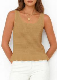 PRETTYGARDEN Womens Spring Crochet Tops Summer Sleeveless Scoop Neck Boho Sweater Tank Top Cute Beach Vacation Clothes PRETTYGARDEN