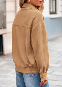 PRETTYGARDEN Women's Faux Suede Motorcycle Jacket Trendy Fall Fashion Oversized Zip Up Coats Winter Clothes Outerwear