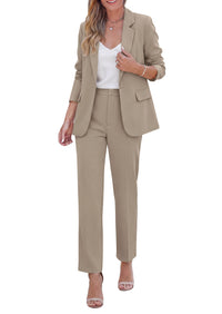 PRETTYGARDEN Two Piece Sets for Women Dressy Pant Suits | Lapel Blazer,Straight Leg Dress Pants,Professional Interview Suit Set,Business Casual Outfits,Office Work Clothes,Fall Winter