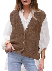 PRETTYGARDEN Womens Fall Sleeveless Button Down Sweater Vest  Soft Knit Fabric, Fashion Deep V Neck, Casual Loose Fit Sweater, Going Out Outfits, 2026 Trendy Winter Clothes