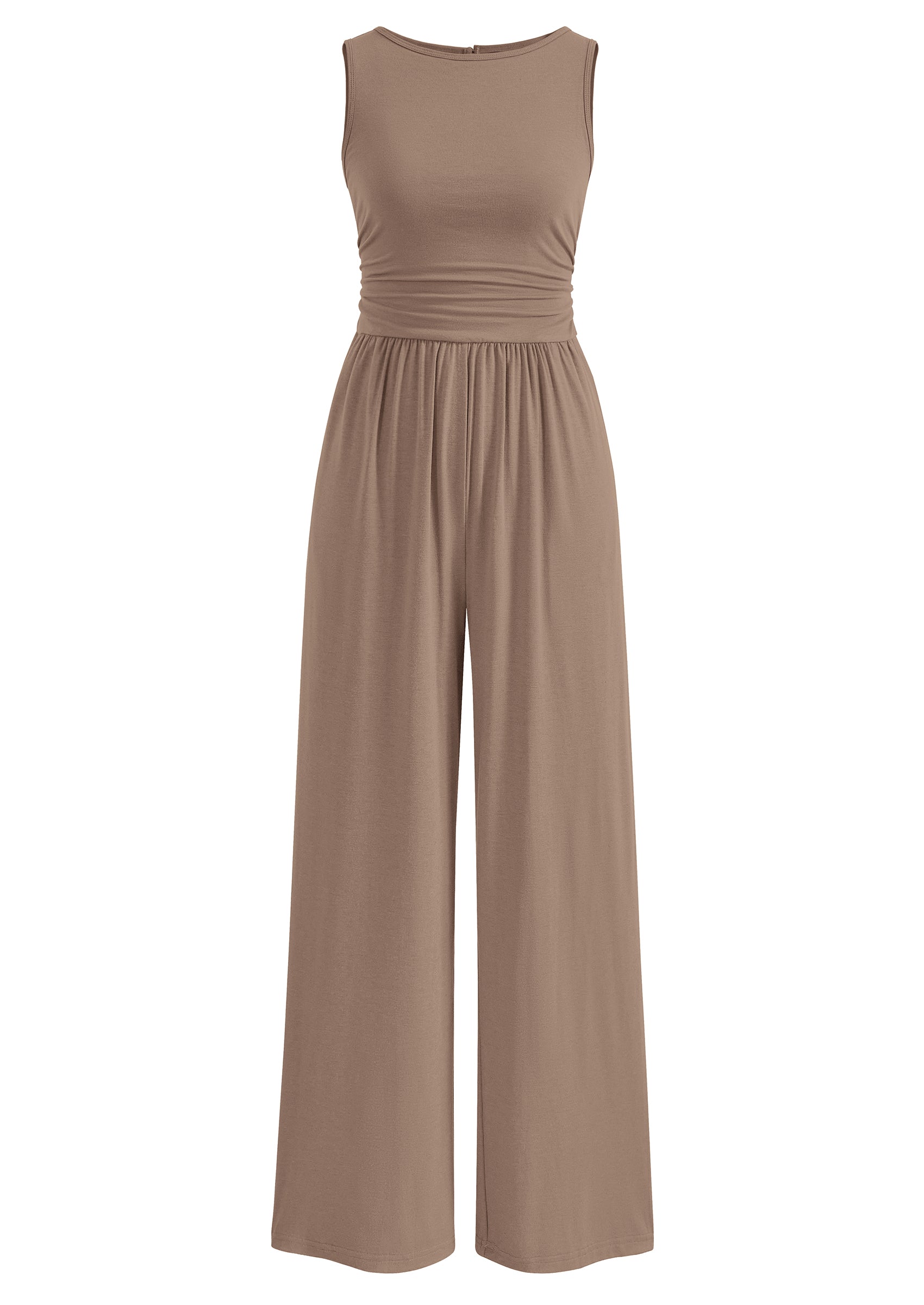 PRETTYGARDEN One Piece Jumpsuits for Women Dressy Casual Sleeveless Crewneck Wide Leg Rompers Jumpers Vacation Summer Outfits