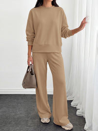 PRETTYGARDEN Womens 2 Piece Outfits Fall Sweatsuits Matching Lounge Sets  | Crewneck Long Sleeve Sweatshirt, Wide Leg Pants Sets with Pockets & Drawstring, Casual Tracksuit, Travel Airport Outfits 2026